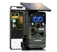 Camera de Chasse Solaire à Double Objectif, 4K 60MP WiFi Caméra de Chasse Connectée Téléphone, Caméra Chasse Starlight Vision Nocturne Activée par Mouvement Piege Photographique IP66 Étanche