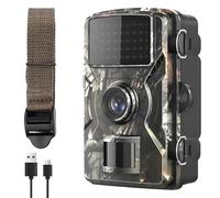 Caméra de chasse vidéo 4K 60 MP Full HD Wi-Fi, détecteur de mouvement, vision nocturne, temps de déclenchement de 0,8 s, caméra de chasse avec carte mémoire 32 G et lecteur de cartes, étanche IP66