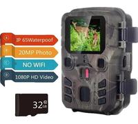 Caméra de chasse, vision nocturne, détecteur de mouvement, version standard 32GB