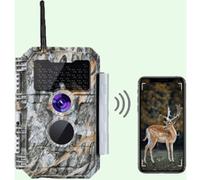 Caméra de Chasse WiFi Bluetooth,64MP et des vidéos HD 1296P,Détection de Mouvement 110°PIR, Protection de Mot de Passe et IP66 Étanche|W600 Gris