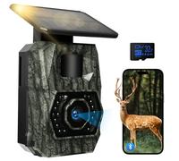 Caméra de Chasse WiFi Connectée Telephone - Camera de Chasse Solaire avec 5200mAh Batterie Rechargeable Vision Nocturne Animaux, 48MP Piege Photographique Étanche Camera Infrarouge, Etanche IP66
