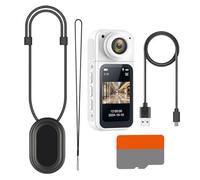 Caméra de corps - Mini caméra d'action | Corps blanc de petite taille porté avec audio et vidéo | Caméscope électronique mains libres sport vidéo pour voyage, animal de compagnie, promenade, bébé