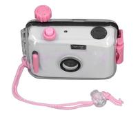Caméra de Film réutilisable de 35 mm avec boîtier étanche, Vitesse d'obturation 1/100s f / 9 28 mm d'objectif adapté aux baignades de plongée en plongée (Rose Blanc avec décor d'oreilles de Chat)