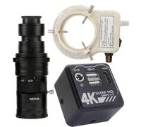 Caméra de Microscope industriel 4K 8MP 1080P 60FPS HDMI USB et objectif 200X à monture C avec éclairage annulaire réglable à 56 LED
