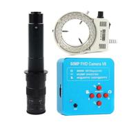 Caméra de Microscope vidéo 60MP 4K 1080P HDM/I UBS, Objectif monoculaire 100X, 130X, 180X, 200X, 300X, 500X, 56 LED for soudage PCM SMD(with 300X Lens Light)