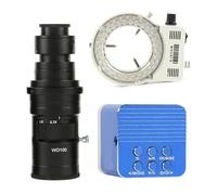 Caméra de Microscope vidéo Industrielle HDM/I 24MP 4K IMX334, Zoom 100X, 130X, 180X, 300X, 200X, 500X, Monture C, for réparation PCB téléphone(with 200X Lens Light)