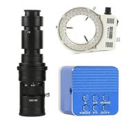 Caméra de Microscope vidéo Industrielle HDM/I 24MP 4K IMX334, Zoom 100X, 130X, 180X, 300X, 200X, 500X, Monture C, for réparation PCB téléphone(with 500X Lens Light)