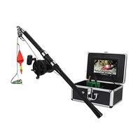 Caméra de pêche, Kit de caméra vidéo pêche sous-Marine en Alliage d'aluminium LED IR 6W Lumières avec 7 po Pouces HD Moniteur Couleur Mer Wheel 15m 25m 3m Câble(F007MSW-25M-IR)