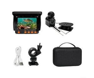Caméra de pêche sous-marine écran IPS 4,3" pour vision nocturne | 12 LED haute intensité, visibilité supérieure en faible luminosité, prête pour la pêche de nuit, clarté de l'eau sombre