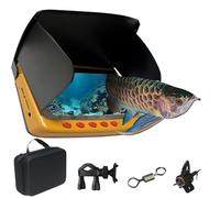 CaméRa de PêChe sous-Marine, Fish Finder CaméRa 4K Ultra HD de 4.5", Vision Nocturne Infrarouge Grand Angle éTanche de 220°, DéTecteur de Poissons pour Glace, RivièRe et Bateau (5 inches, 25m Cable)