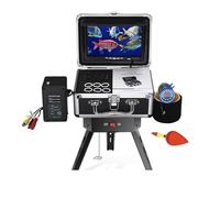Caméra de pêche sous-Marine Positionneur de pêche 1000TVL Détecteur de Poisson Moniteur 7 Pouces Vision Couleur 12pcs LED Blanches Caméra Télécommande Rotation à 360°(12 IR Lights - 15M)