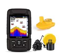 Caméra de pêche sous-marine, Profondeur FISH FINDER TRANSFRUCER Capteur 2-in-1 Capteur et sans fil Portable Étanche Echo Sondeur for tous les types de pêche pour la pêche en kayak sur lac de glace(FF7