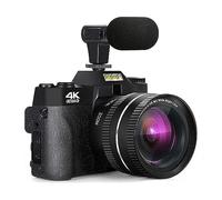 Caméra De Photographie Numérique Compacte 4K WiFi Web Cam Vlog Enregistreur Vidéo Caméscope 48MP 3 "Objectif Macro À Écran Rabattable Mise Au Point PréCise(NO TF Card,Mic Lens 2 Batteries)
