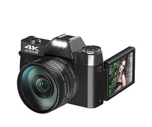 Caméra De Photographie Numérique Compacte 4K WiFi Web Cam Vlog Enregistreur Vidéo Caméscope 48MP 3 "Objectif Macro À Écran Rabattable Mise Au Point PréCise(NO TF Card,Only Camera)