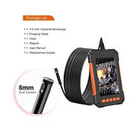Caméra de plomberie, 4.5 "IPS Écran double lentille industrielle endoscope 2.0 Député Bore Scope Snake Camera IP68 Caméra d'inspection de drain de tuyau d'égout avec 8 LED Pour égouts(10m,P40 4.3 in D