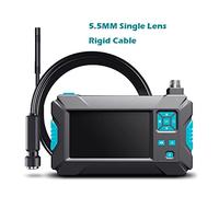 Caméra de plomberie, Caméra de l'endoscope P30 4.3 "Écran Singal & Dual Lens HD1080P Inspection industrielle imperméable Borescope 8mm55mm3.9mm LED 260 0MAH Pour égouts(3m,5.5mm Rigid cable)