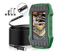 Caméra de plomberie, Caméra d'endoscope industrielle à double lentille 108 0P 4.5 "IPS Caméra d'inspection vidéo de serpent avec 8 LED Câble semi-rigide détachable Pour égouts(1m,P451 Dual lens)
