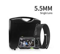 Caméra de plomberie, Caméra double objectif Endoscope Avec 5 pouces Ips lcd Moniteur de la caméra étanche industriel avec 6 Borescope d'inspection LED Boîte à outils Pour égouts(1m,5.5mm single lens)