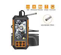 Caméra de plomberie, Endoscope industriel de P70 8mm Single & Dual Lens 108 0P HD 45 "LCD Caméra d'inspection numérique avec fil dur for moteur de voiture Pour égouts(2m,3.9mm)