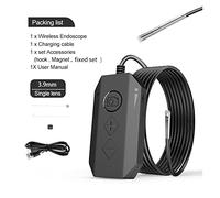 Caméra de plomberie, Endoscope sans fil de l'endoscope à double lentille 1080P avec 8 LED Caméra d'inspection Zoomable Snake Camera Pour égouts(1m,3.9mm single lens)