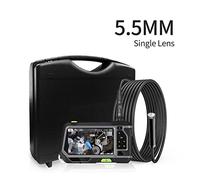 Caméra de plomberie, NTS500 5. 5 mm double et trois Endoscope objectif industriel 2 0MP Caméra d'inspection 5 pouces 128 0P LCD HD Endoscope imperméable à l'eau avec 6 LED Pour égouts(5m,5.5mm Single