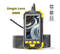 Caméra de plomberie, Y19 Caméra de lentille de l'endoscope industrielle HD1080P 43 "IPS Endoscope d'écran for caméra sous-marine de voiture Câble semi-rigide Pour égouts(5m,8MM Single Lens)