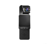 Caméra de poche rotative à 360° avec audio et vidéo, grand angle de 140 °, HD 720p pour mini enregistreur pour voyage, sport, travail, prend en charge une carte TF 64 Go (noir)