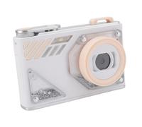 Caméra de Point Numérique et de Prise de Vue, FHD 1080p 48MP, avec Zoom 8X et 2 Lentille, Anti-Shake, Petit Appareil Photo Compact pour Les Enfants Adultes Débutants (White)