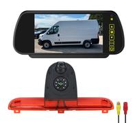 Caméra de recul 3ème feu stop avec kit de moniteur 7" double objectif vision nocturne caméra de recul pour Fiat Ducato, Peugeot, Boxer, Citroen Jumper Vans (2006-2018) Caméra de recul (kit de caméra