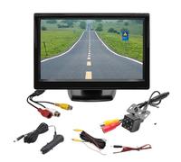 Caméra de recul 4,3/5" TFT LCD HD écran bidirectionnel entrée AV de recul caméra de recul pliable écran multimédia de voiture caméra de stationnement (seulement moniteur de 4,3") (5 pouces A)