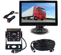 Caméra de recul 4 Broches pour Voiture Système d'aide au stationnement, 12 V-24 V 12,7 cm TFT LCD HD écran Couleur HD + 8 LED infrarouges Vision Nocturne étanche Caméra de recul de Marche arrière