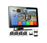 Caméra de Recul 4 Caméras Set 10.1"" IPS 1080P IP68 nuit 4K enreg aide recul BSD intégré musique sans perte câbles 5m+15m support