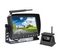 Caméra De Recul À Aimant Solaire sans Fil, avec Moniteur D'enregistrement DVR À Vue Arrière AHD 7 Pouces, pour Camping-Car/Camion/remorque Caméras De Recul(64G Card)