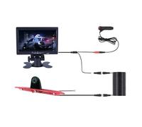 Caméra de recul AHD 1080p avec feu de freinage de voiture avec écran d'affichage de 17,8 cm pour Transit convient pour van 2015-2020 étanche (caméra de feu stop) (briquet cigarette)