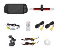 Caméra De Recul Caméra Recul avec Feu Stop À Double Objectif, pour Toutes Les Voitures Plates avec pour 2DA 343 106 - 201, avec Moniteur Miroir 7 Pouces(Suction Cup Mount)