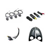 Caméra De Recul Caméra Voiture Android 3D AHD1080P 360 Vue Panoramique À 360 ° 4 Caméras Carrées avec Boîtier Rétroviseur pour Toyota pour RAV4 pour Highlander(307 1080P)