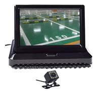 Caméra de recul de voiture 5" couleur HD CCD Affichage de voiture 5" pliable numérique 2 canaux Lecteur DVD DC 12/24 V et caméra de recul 12 LED