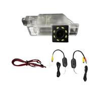 Caméra de recul de voiture sans fil CCD Fisheye 4 8 12 LED dynamiques de remplacement nocturne pour Peugeot 2008 208 301 307 3008 406 407 408 508 607 806 807 pour RCZ (kit sans fil 4 LED) (8 l