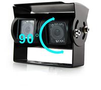 Caméra de recul double lentille IR vision nocturne sans ligne de guidage sans changement de couleur étanche 4 broches connecteur aviation caméra de recul pour bus, RV, camion, trail