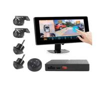 Caméra De Recul Écran Tactile 10,25 Pouces avec Caméra Vue 3D AI 360 Degrés, Système Voiture HD 1080P, Système Stationnement À Vue Autour, Moniteur Vidéo 4CH