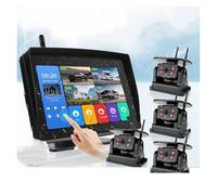 Caméra De Recul Enregistreur DVR Tactile Étanche sans Fil 9 Pouces, Moniteur BSD, Caméras Magnétiques Solaires pour Camion Remorque Camping-Car Chariot(Monitor add 4Cam)
