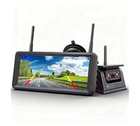 Caméra de recul HD sans fil à énergie solaire avec aimant de recul 7" - Moniteur d'enregistrement DVR de remplacement pour camping-car, camion, remorque (128 Go) (64 Go)