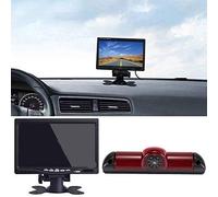 Caméra de recul Kit CaméRa Recul LCD Tft 7" avec Vision Nocturne Recul ÉTanche IntéGréE Au TroisièMe Feu Stop pour Ducato X250 pour Boxer Et pour Citroen Jumper