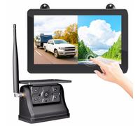 Caméra de recul magnétique sans fil à énergie solaire avec écran tactile IPS de 7 pouces, étanche IP69, 1080P 9900 mAh, rechargeable pour camping-car, caravane, camion