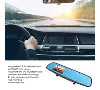 Caméra de recul miroir 3,5 pouces 1080P caméra de tableau de bord avant Anti-secousse rétroviseur intelligent pour conduire le stationnement de voiture