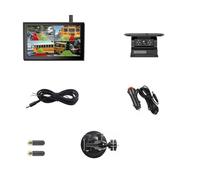 Caméra De Recul Moniteur DVR sans Fil À Écran Tactile 7 Pouces Écran Divisé 1/2x BSD AI Caméra Sauvegarde Solaire Détection sans Danger Installation Camping-Car(32G,1 Kit)