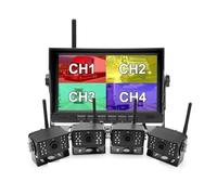 Caméra De Recul Moniteur DVR sans Fil pour Camion, 7 Pouces, AHD 720P, Haute Définition, Vision Nocturne, Enregistreur Sauvegarde Inversée, Caméra WiFi pour Bus(4 Cameras add 128GB)