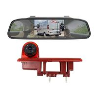 Caméra de recul montée en hauteur avec feu de freinage pour voiture et moniteur de rétroviseur de 4,3" pour Renault Traffic (de 2014 à aujourd'hui) - Kit de caméra de recul arrière Opel/Vauxhall