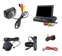 Caméra De Recul Parktronic Caméra Recul 3 en 1 Kit Capteurs Vidéo Stationnement pour Voiture Affichage Visible Radar Système Surveillance 43 Pouces/5 Pouces Alarme(4.3in kit B)