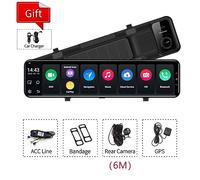Caméra de recul pour Voiture 12 Pouces 4G Dash Cam rétroviseur de Voiture ADAS FHD enregistreur Automatique GPS Navigation Dash caméra rétroviseur Voiture DVR(64G Card)
